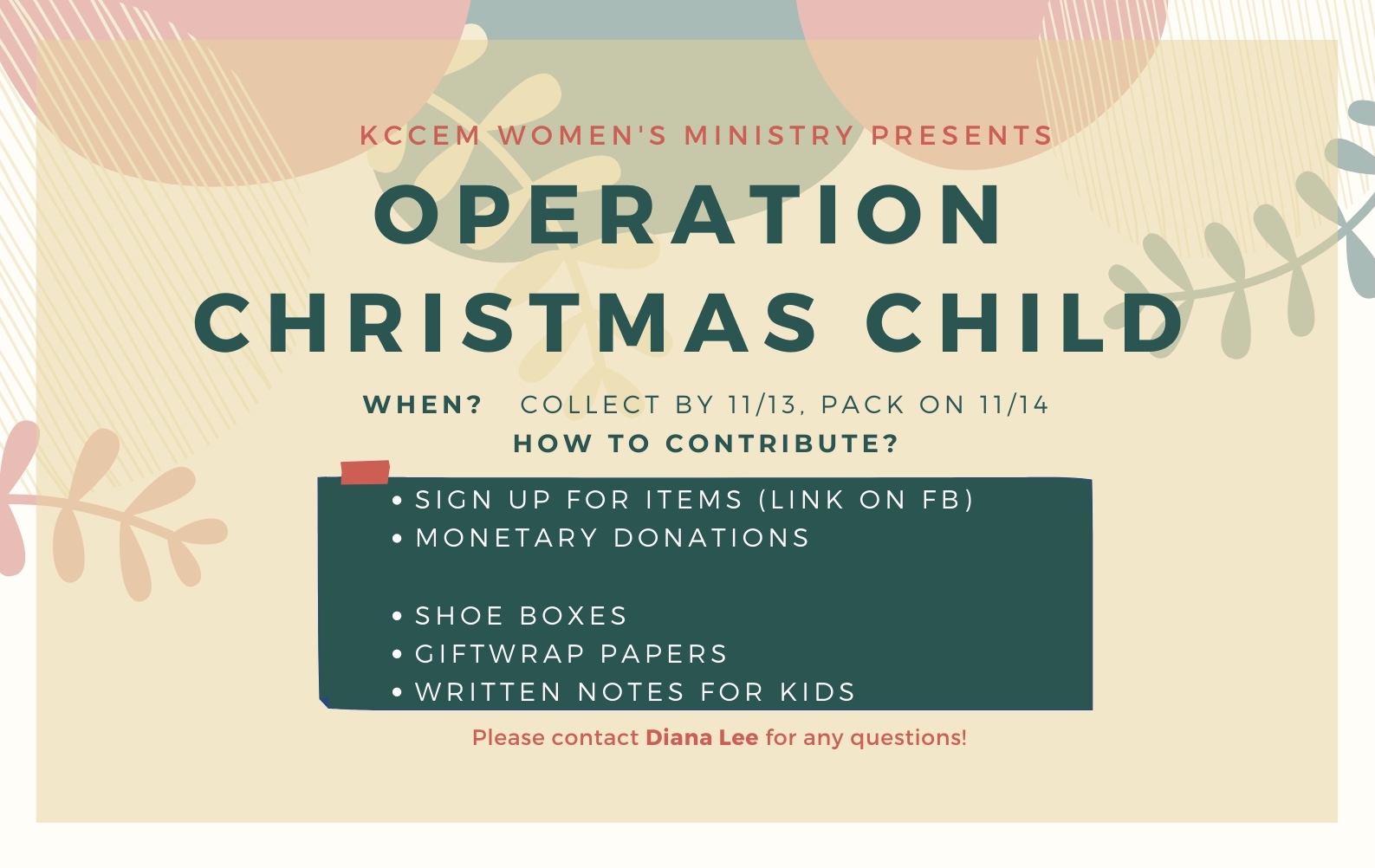 Operation Christmas Child – Korean Church of Columbus English Ministry